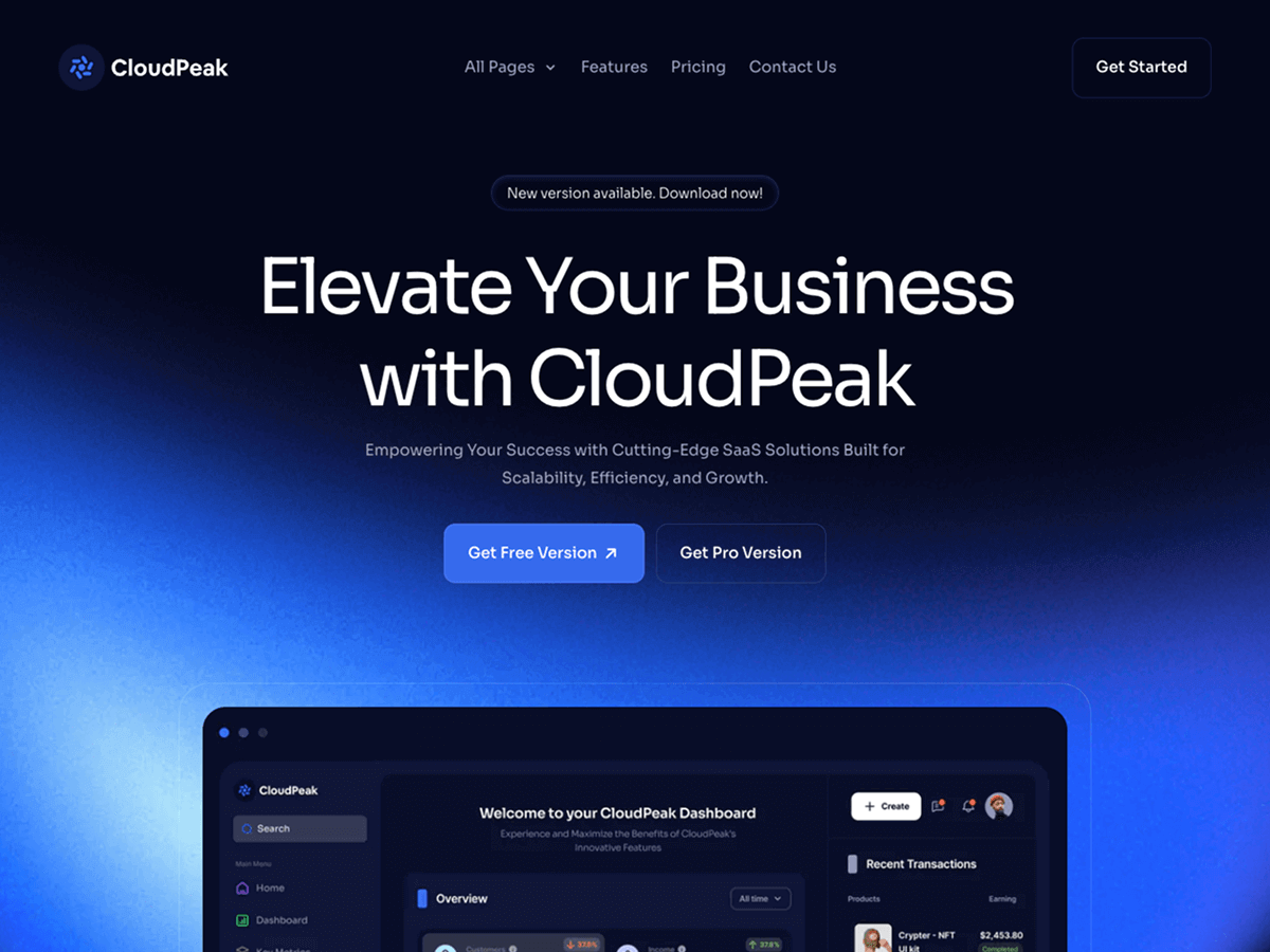 Cloudpeak Tailwind - SaaS & Startup Template
