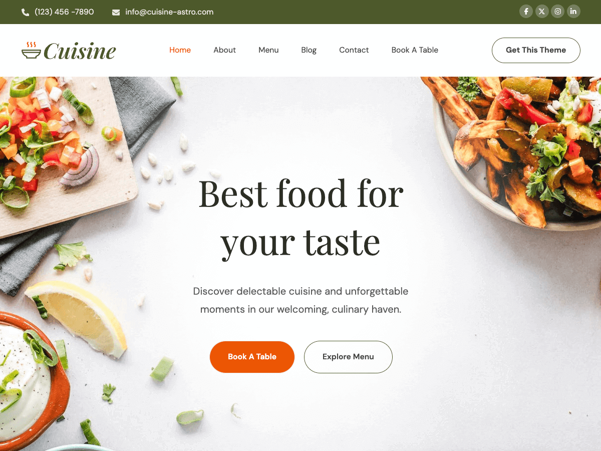 Cuisine Astro - Food and Restaurant Astro Template