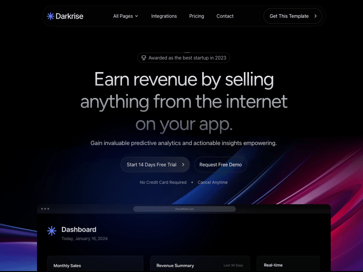 Darkrise Hugo - Dark SaaS Theme