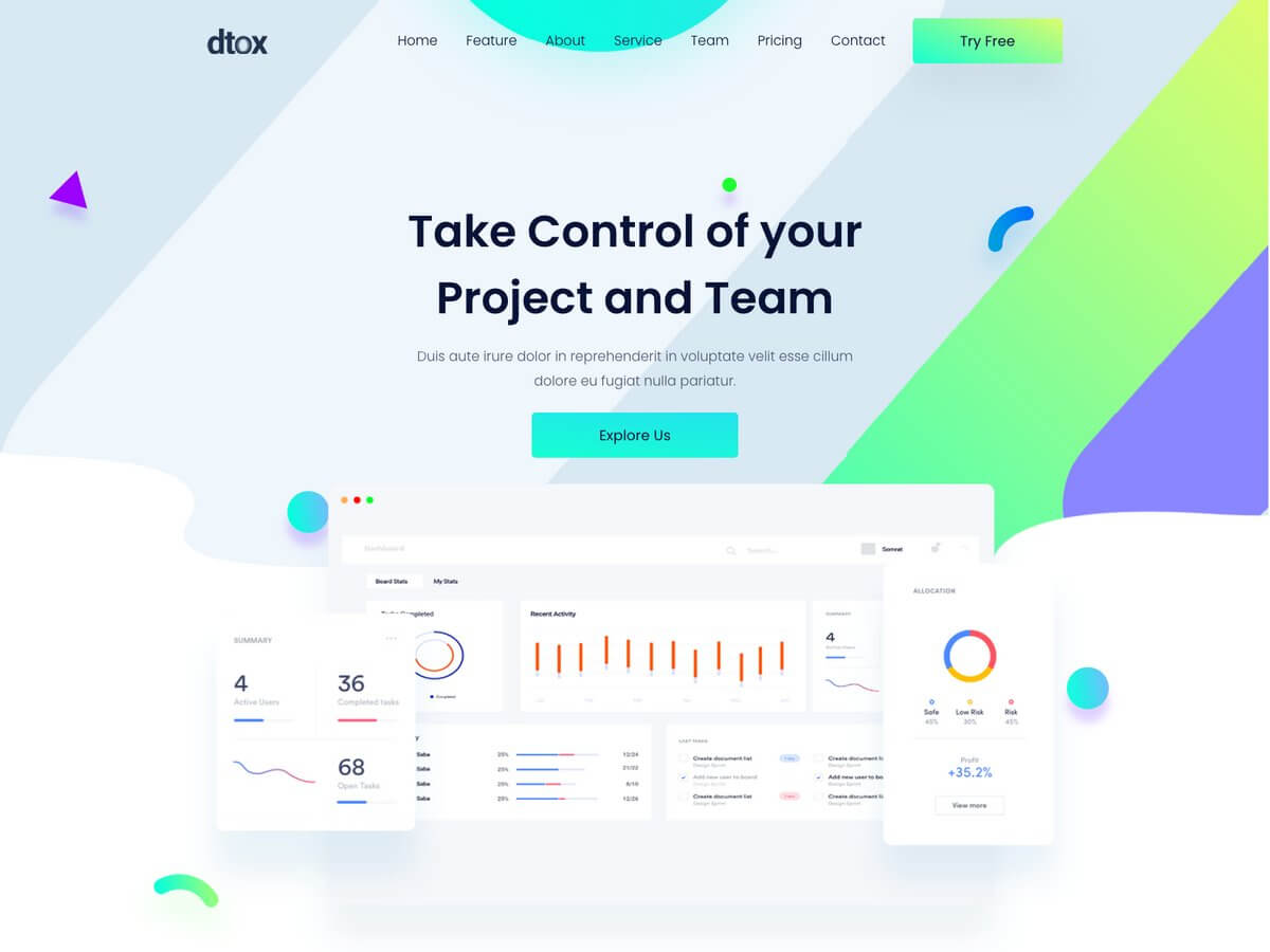 Dtox Bootstrap - SaaS Landing Page Template