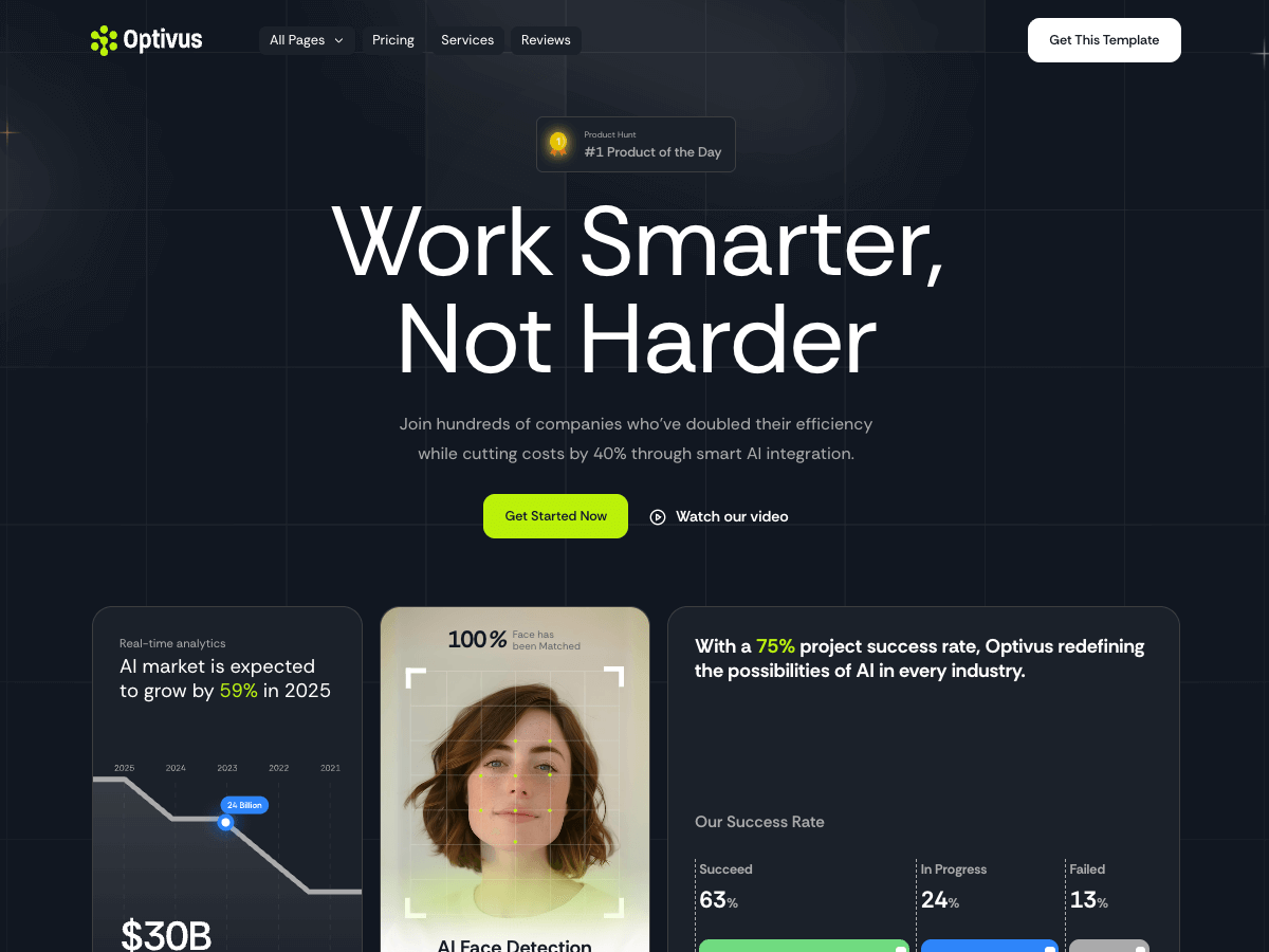 Optivus Tailwind - Modern Template for AI Solutions