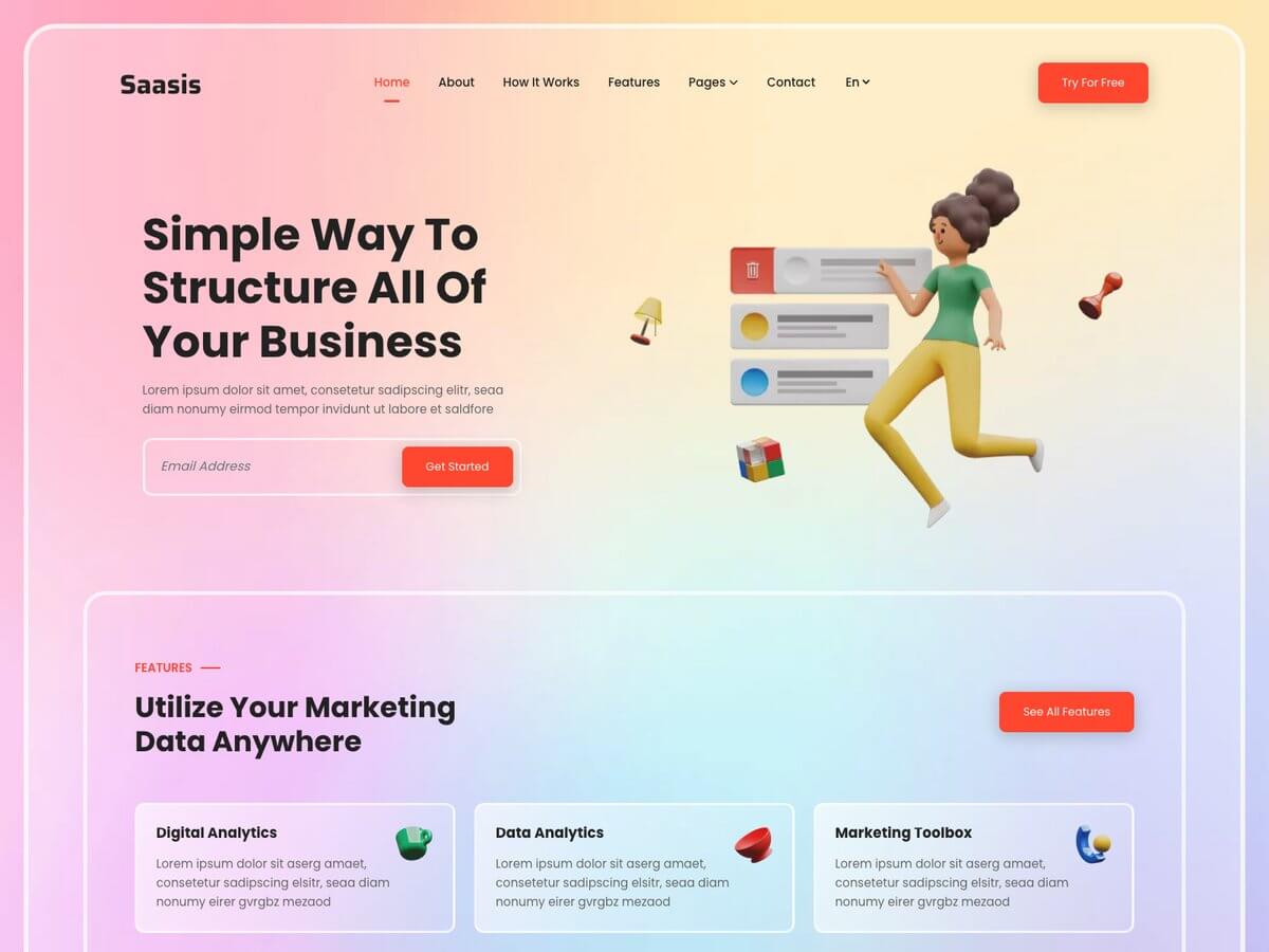 Saasis - Hugo SaaSLanding Page Theme